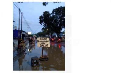 Protes Jalan Rusak, Mahasiswa dan Masyarakat Mancing di Jalan Hibrida